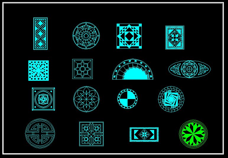 ★鋪面拼花設計Autocad模板 鋪面拼花圖塊 歐式古典鋪面拼花 鋪面拼花圖 鋪面拼花元素