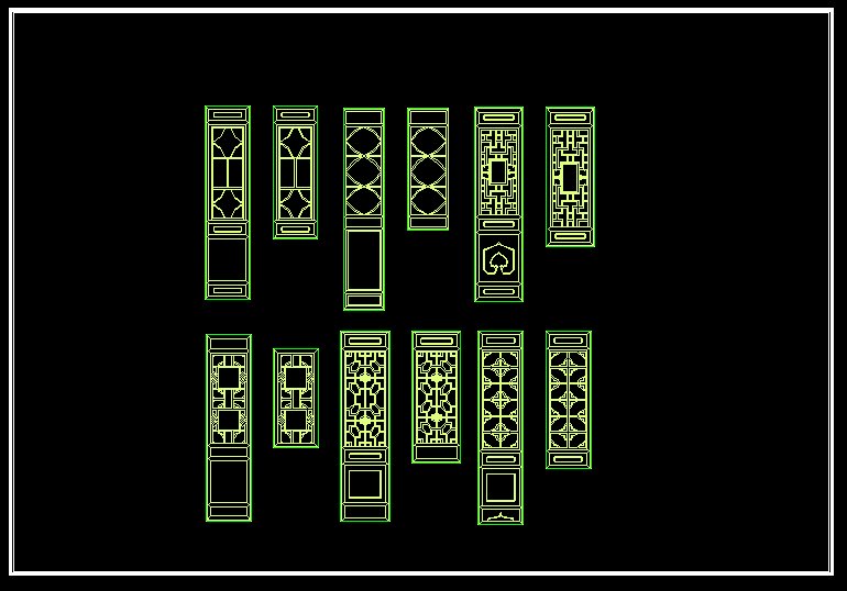 ★中式古典設計Autocad模板 中式古典鐵藝鍛造設計 中式古典窗花圖 中式古典元素